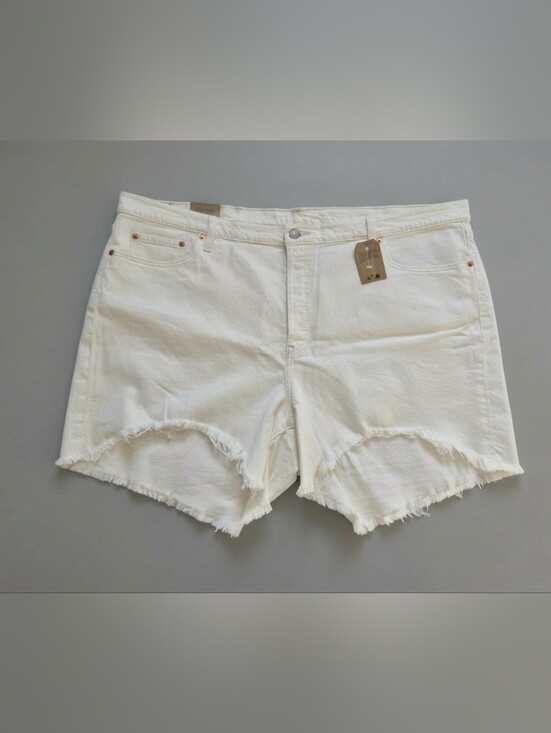 Levi's Pants - BNWT Levi's 501 Original 24 High Rise Denim Shorts White Cut Off Raw Hem Boho